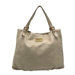 Marc Jacobs Ivory Pebbled Leather Workwear Shoulder Bag